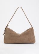 Elleme Trousse schoudertas van suède met verstelbare schouderriem