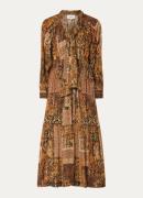 ba&sh Pierta midi tuniekjurk met sjaalkraag en lurex