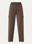 Claudia Sträter High waist straight fit broek van jersey met klepzakke...