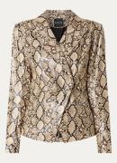 NIKKIE Leeuwarden blazer van imitatieleer met slangenprint