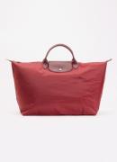 Longchamp Le Pliage Green reistas L met leren details