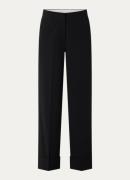 Selected Aila high waist straight fit pantalon in wolblend