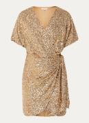 JOSH V Mini wikkeljurk met pailletten en strikceintuur
