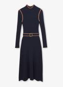 Reiss Ella ribgebreide midi jurk met ceintuur