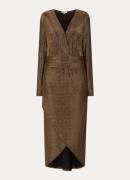 Expresso Maxi kokerjurk met lurex en V-hals