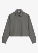 Marc O'Polo Denim Blouse met streepprint en plooien