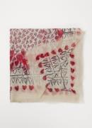 Zadig&Voltaire Kerry Hearts sjaal met print 135 x 135 cm