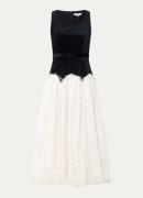 L.K.Bennett Allegra midi jurk van fluweel met ceintuur