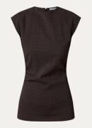 Acne Studios Mouwloze top van wol met ruitdessin