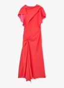 Reiss Saskia asymmetrische midi jurk met plooien