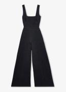 Reiss Dionna wide fit jumpsuit van denim met cut-out detail