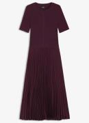 BOSS Fadridi ribgebreide midi jurk met plissé