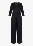Studio Anneloes Wide fit jumpsuit met lurex en strikceintuur