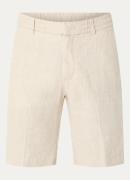 NN.07 Billie straight fit korte broek van linnen met steekzakken