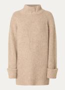 NIKKIE Opole grofgebreide mini trui-jurk in wolblend met col