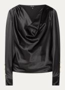 NIKKIE Obihiro tuniek van satijn met watervalhals