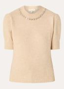 JOSH V Franka fijngebreide top in alpaca wolblend met strass