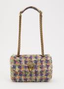 Kurt Geiger Kensington schoudertas met tweed-look en strass