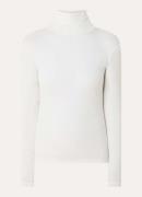 OPUS Somy fijngebreide top in wolblend met col