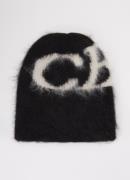 Cole Buxton Grofgebreide muts in alpaca wolblend met ingebreid logo