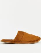 Polo Ralph Lauren sunday scuff II slip on slippers in tan-Brown