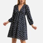 Robe courte imprimé floral, manches longues