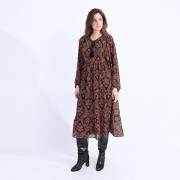 Robe  longue imprimée col à nouer