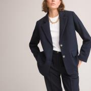 Blazer cintré en flanelle, laine mélangée