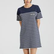 Robe t-shirt style marinière brodée GOOD VIBES