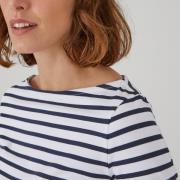 T-shirt rayé col bateau manches longues