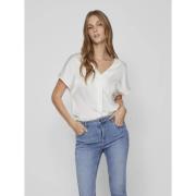 Blouse satinée, manches courtes