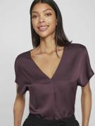 Blouse satinée, manches courtes