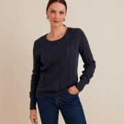 Pull col rond, en fine maille pointelle