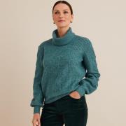 Pull col roulé amovible en grosse maille