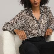 Chemise imprimé animalier, manches longues