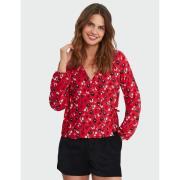 Blouse imprimée cache-cœur manches longues