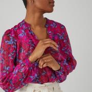 Blouse ample imprimée, manches longues