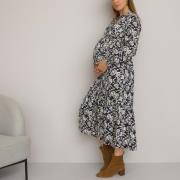 Robe maxi longue de grossesse, boutonnée