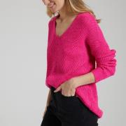 Pull en grosse maille, col V