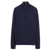 Pull col montant zippé en coton et cachemire