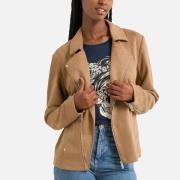 Blouson court zippé en simili