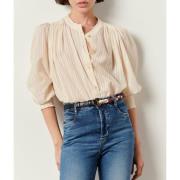 Blouse col rond froncé, manches 3/4 AMALIA