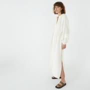 Robe longue en gaze de coton, manches bouffantes