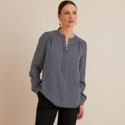 Blouse imprimé graphique, manches longues