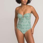 Maillot de bain 1 pièce bustier, imprimé graphique