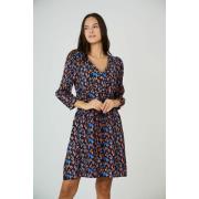 Robe courte manches longues à motif floral