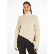 Pull col roulé, torsadé asymétrique