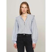 Blouse manches longues col montant avec volant