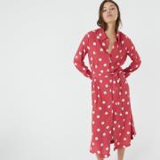 Robe-chemise à pois, longueur midi