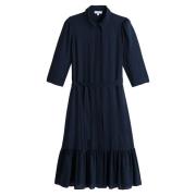 Robe-chemise longue, base volantée